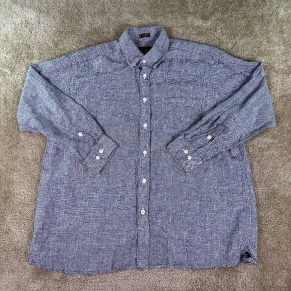 Charles F Orvis Signature Collection Linen Button Down Shirt XL Gray E717 - Picture 1 of 7